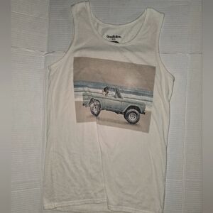 Goodfellow & Co White Tank Top with Beach Graphic